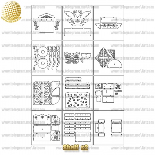 فروش فایل دوبعدی شلف ها 12 عددی سری دوم Shelfs2