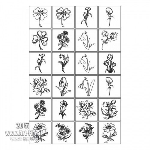 فروش فایل دو بعدی گلهای ویبیت کاروینگ 2D57