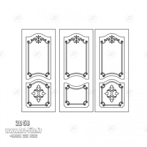 فروش فایل دوبعدی درب  2D58