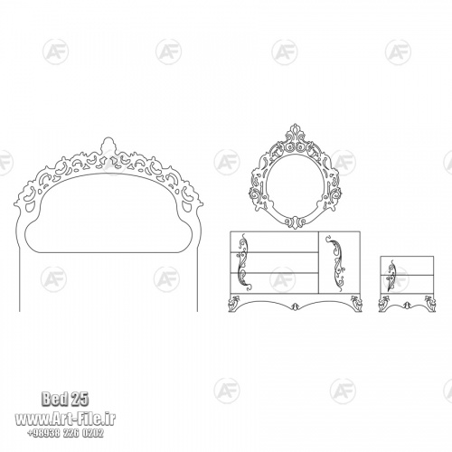 فروش فایل دو بعدی سرویس خواب bed25