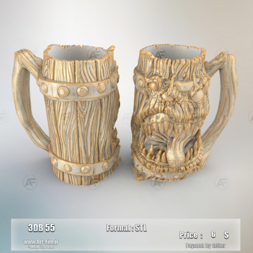 فروش فایل سه بعدی لیوان . ماگ . کوکسای  3dB55