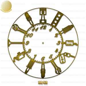 فروش فایل دوبعدی ساعت با موضوع مکانیک 2D52