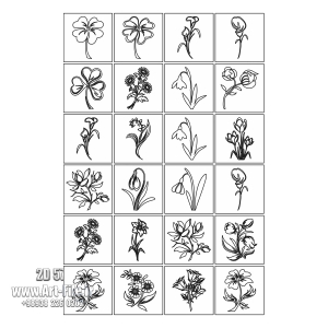 فروش فایل دو بعدی گلهای ویبیت کاروینگ 2D57