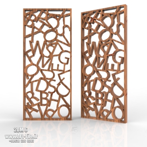 فروش فایل دوبعدی پنل ( مشبک ) حروف انگلیسی 2DM6