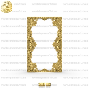 فروش فایل سه بعدی فریم و قاب آینه 3df63