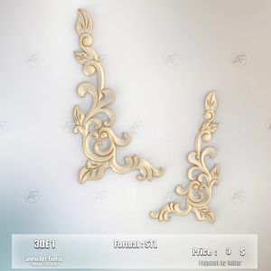 فروش فایل سه بعدی گل دکوری گل گوشه  3DE1