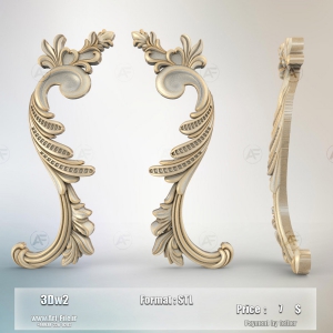 فروش فایل سه بعدی دستگیره چوبی 3dw2